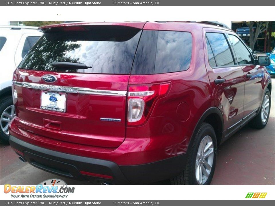 2015 Ford Explorer FWD Ruby Red / Medium Light Stone Photo #7