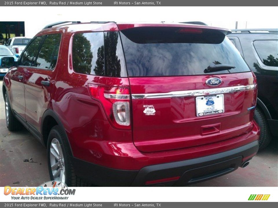 2015 Ford Explorer FWD Ruby Red / Medium Light Stone Photo #9