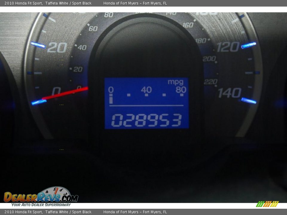 2010 Honda Fit Sport Taffeta White / Sport Black Photo #34
