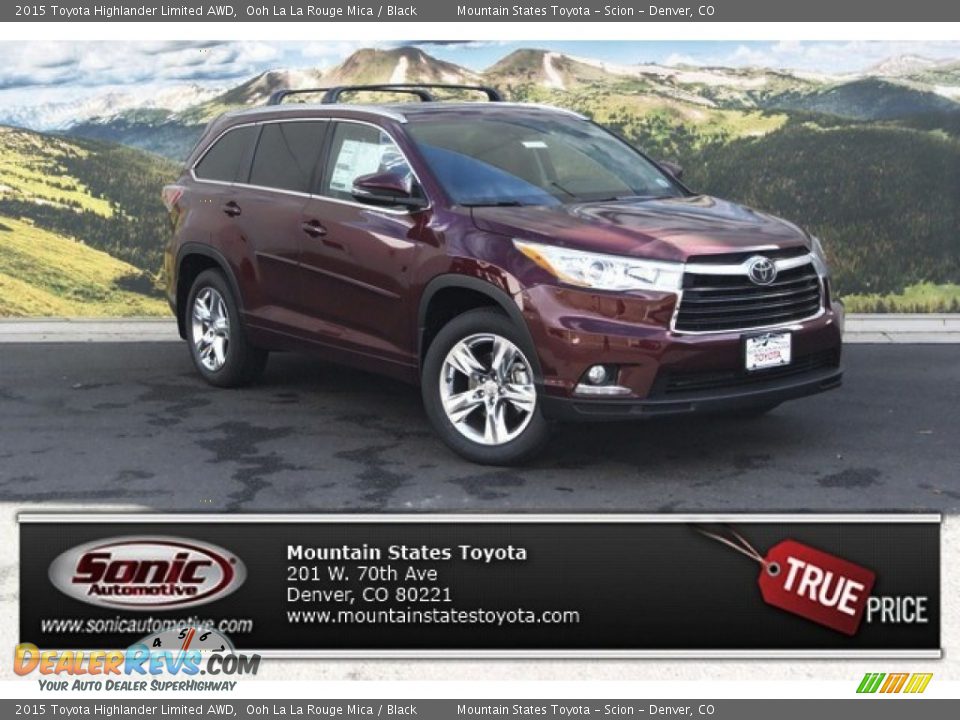 2015 Toyota Highlander Limited AWD Ooh La La Rouge Mica / Black Photo #1