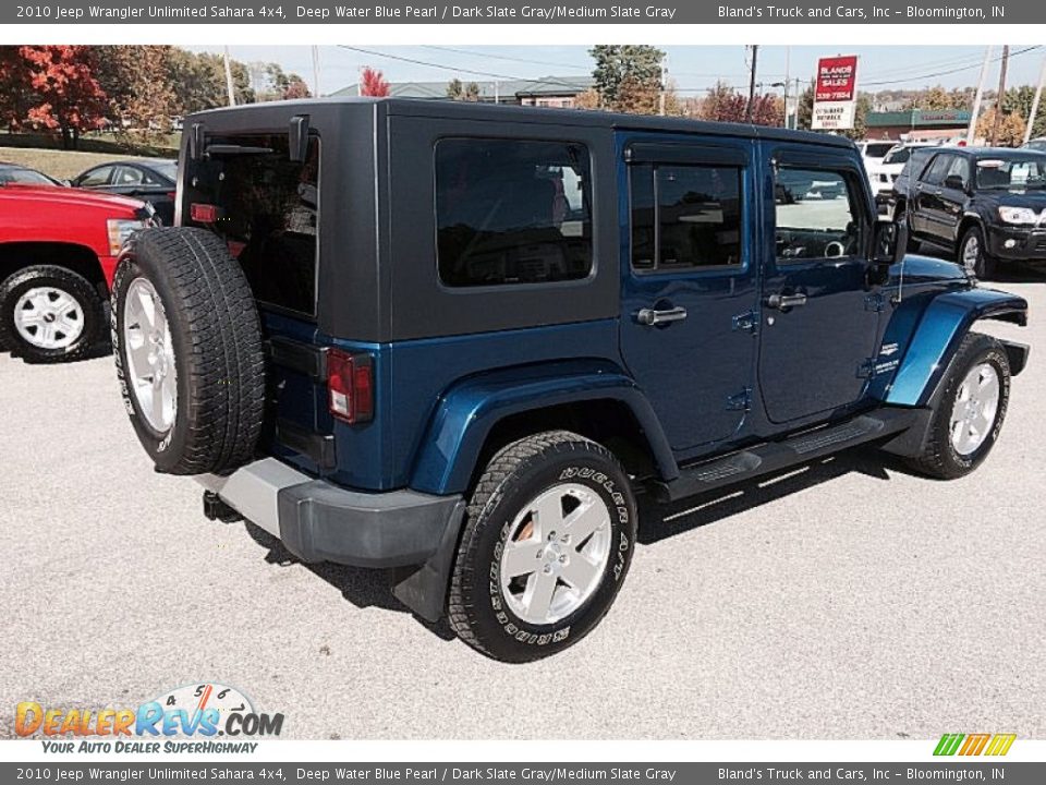 2010 Jeep Wrangler Unlimited Sahara 4x4 Deep Water Blue Pearl / Dark Slate Gray/Medium Slate Gray Photo #4