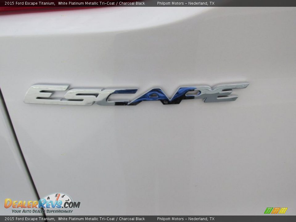 2015 Ford Escape Titanium White Platinum Metallic Tri-Coat / Charcoal Black Photo #13