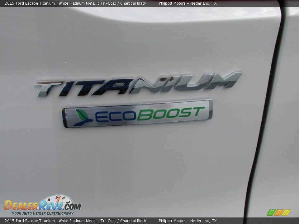 2015 Ford Escape Titanium White Platinum Metallic Tri-Coat / Charcoal Black Photo #14