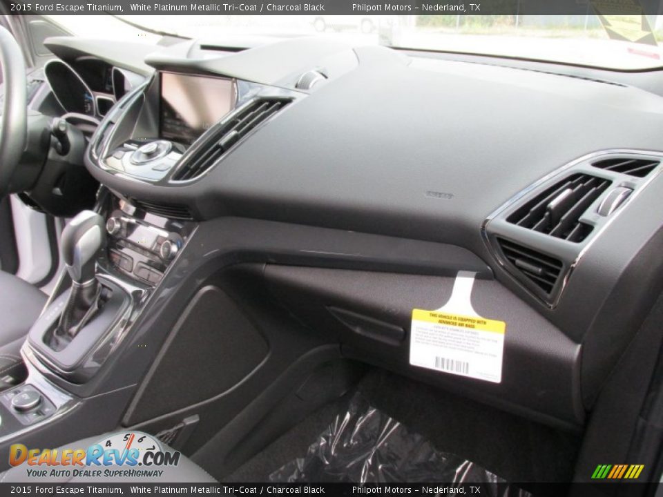 2015 Ford Escape Titanium White Platinum Metallic Tri-Coat / Charcoal Black Photo #16