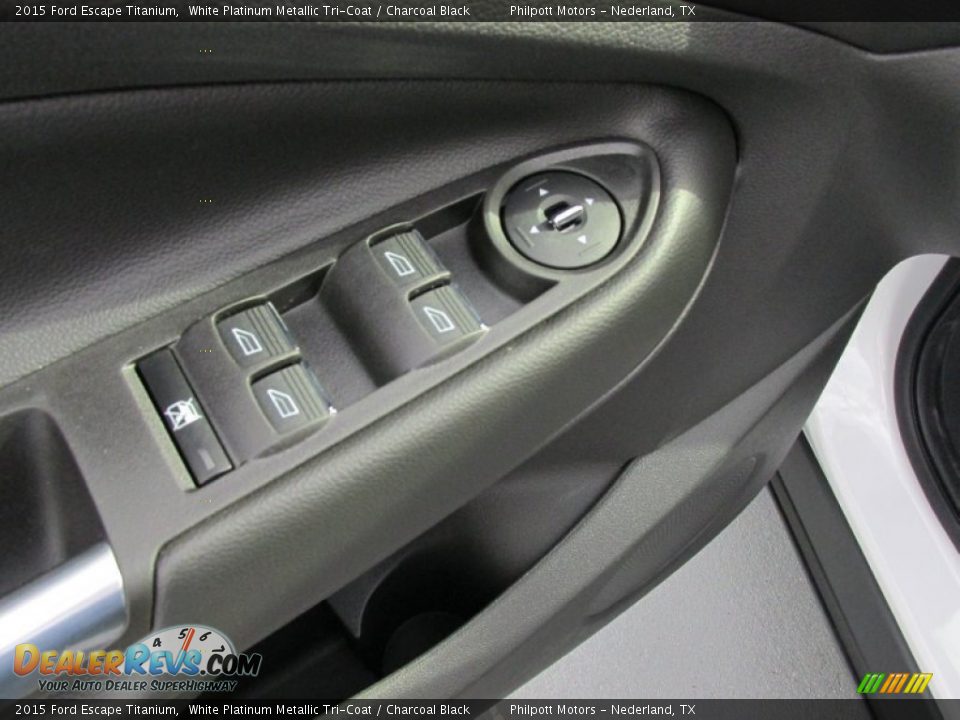 2015 Ford Escape Titanium White Platinum Metallic Tri-Coat / Charcoal Black Photo #22