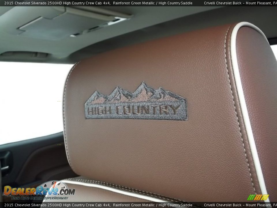 2015 Chevrolet Silverado 2500HD High Country Crew Cab 4x4 Rainforest Green Metallic / High Country Saddle Photo #18