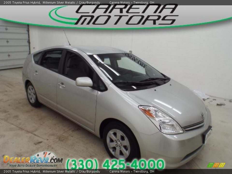 2005 Toyota Prius Hybrid Millenium Silver Metallic / Gray/Burgundy Photo #1