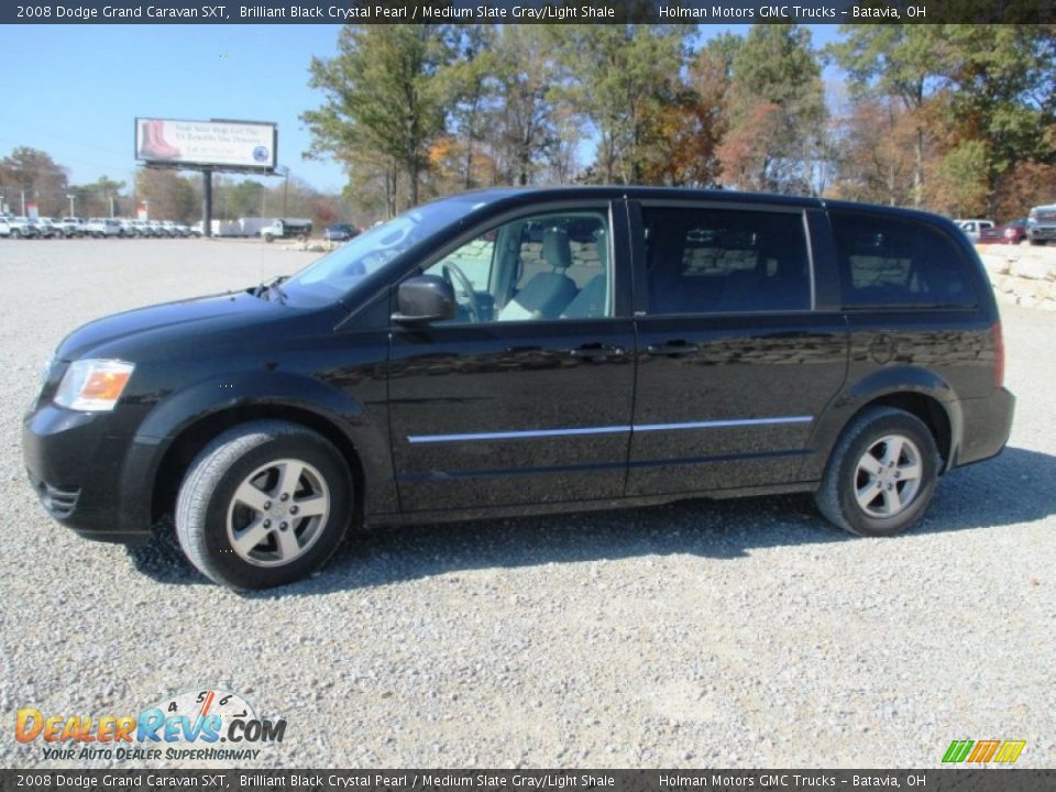 2008 Dodge Grand Caravan SXT Brilliant Black Crystal Pearl / Medium Slate Gray/Light Shale Photo #3