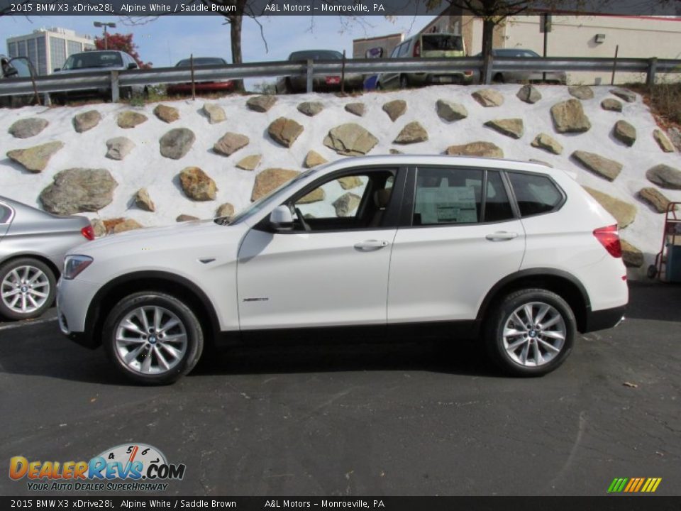 2015 BMW X3 xDrive28i Alpine White / Saddle Brown Photo #2