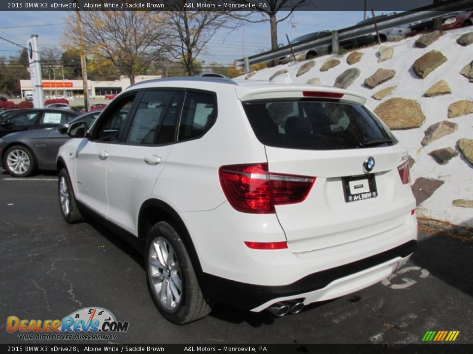 2015 BMW X3 xDrive28i Alpine White / Saddle Brown Photo #4