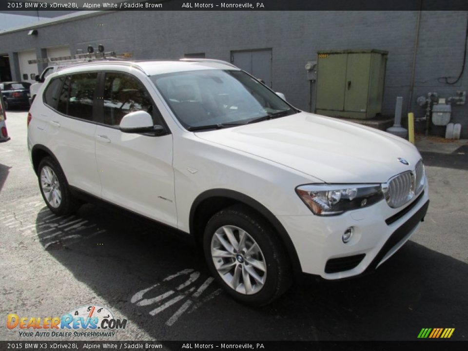 2015 BMW X3 xDrive28i Alpine White / Saddle Brown Photo #7