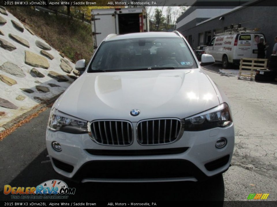 2015 BMW X3 xDrive28i Alpine White / Saddle Brown Photo #8