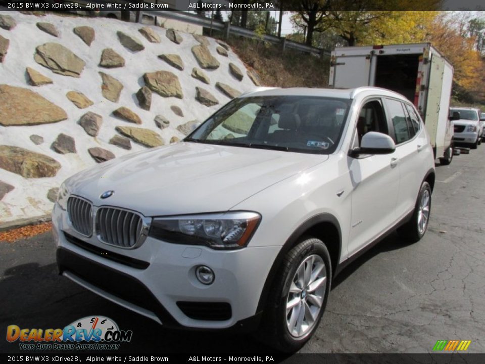 2015 BMW X3 xDrive28i Alpine White / Saddle Brown Photo #9