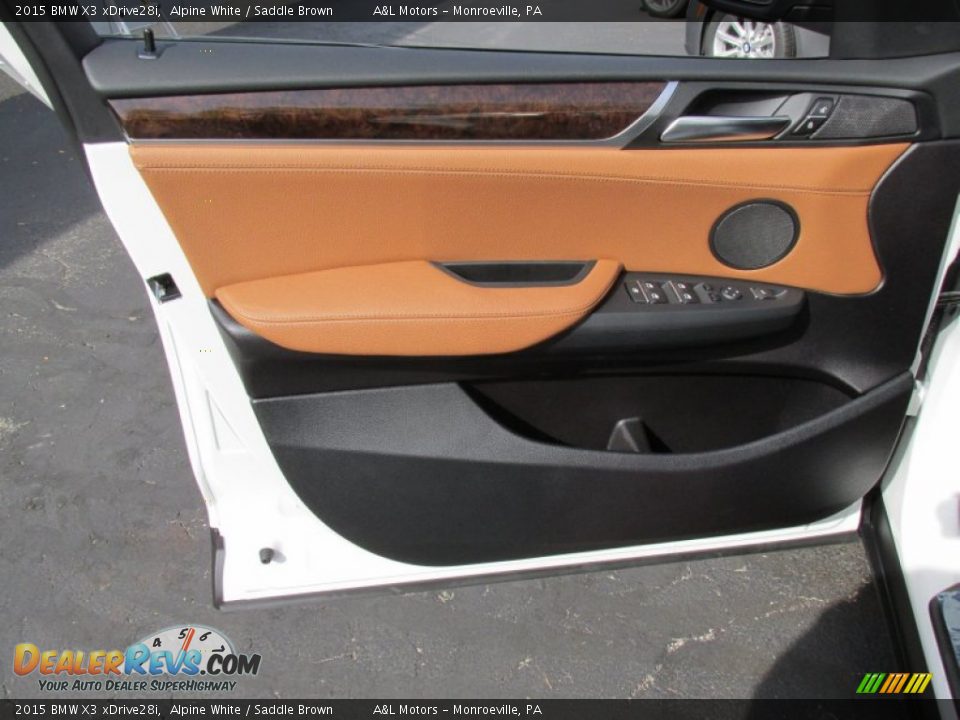 2015 BMW X3 xDrive28i Alpine White / Saddle Brown Photo #11