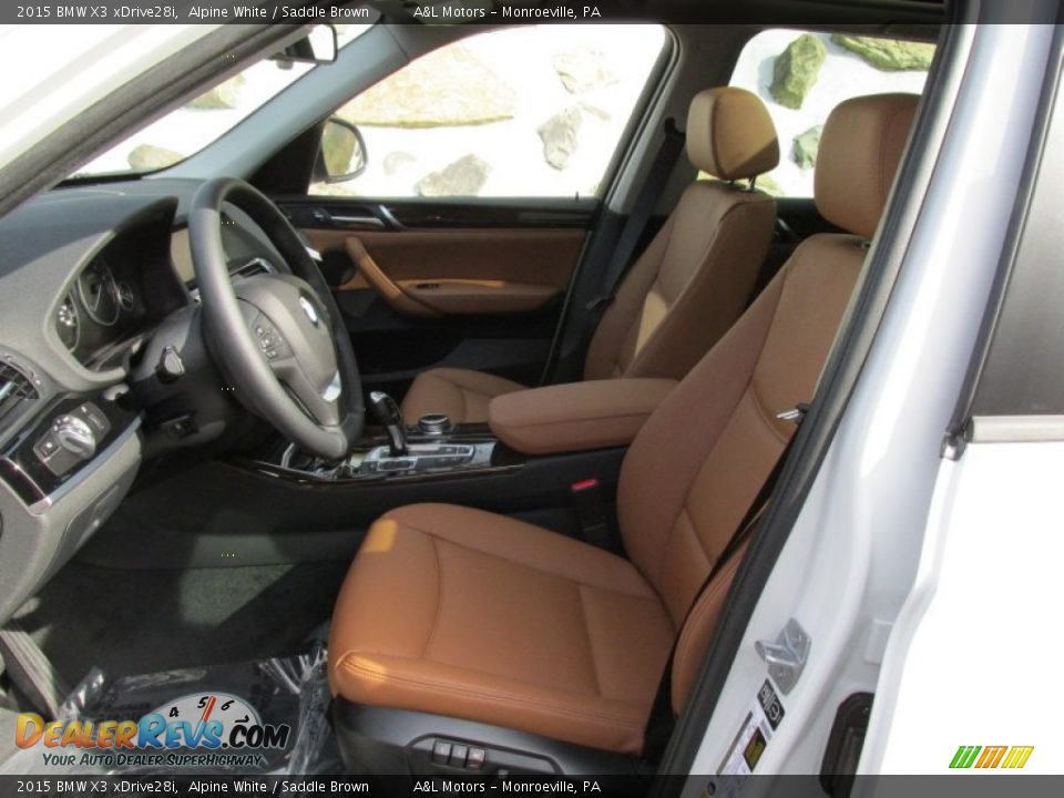 2015 BMW X3 xDrive28i Alpine White / Saddle Brown Photo #13