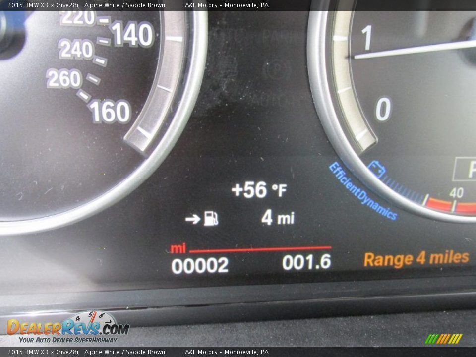 2015 BMW X3 xDrive28i Alpine White / Saddle Brown Photo #20