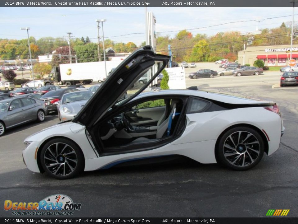 Crystal White Pearl Metallic 2014 BMW i8 Mega World Photo #10