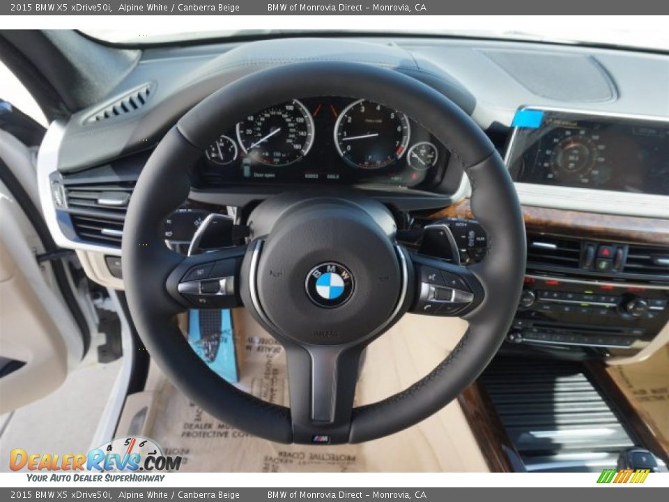 2015 BMW X5 xDrive50i Alpine White / Canberra Beige Photo #8