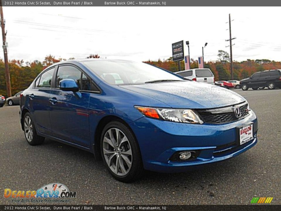 2012 Honda Civic Si Sedan Dyno Blue Pearl / Black Photo #1
