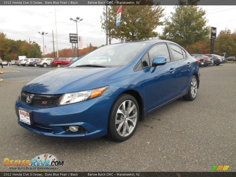 2012 Honda Civic Si Sedan Dyno Blue Pearl / Black Photo #3