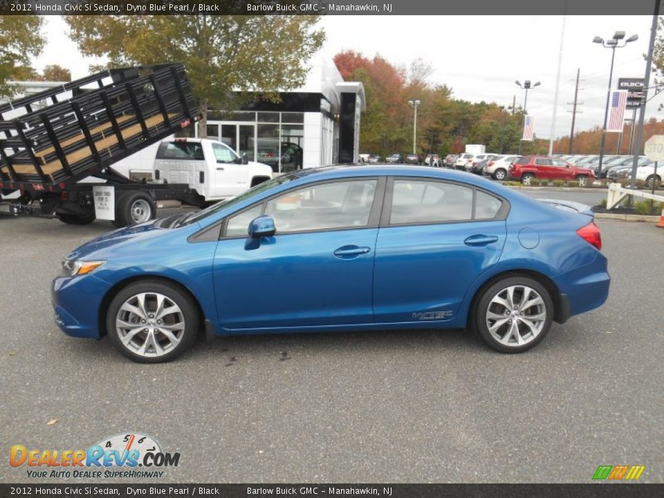 2012 Honda Civic Si Sedan Dyno Blue Pearl / Black Photo #4