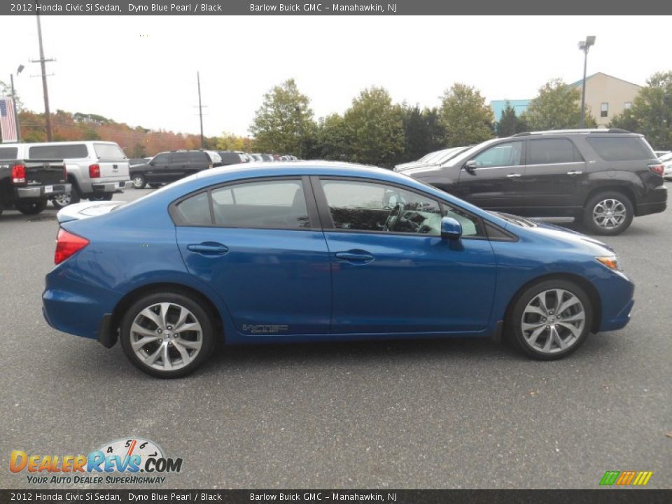 2012 Honda Civic Si Sedan Dyno Blue Pearl / Black Photo #6