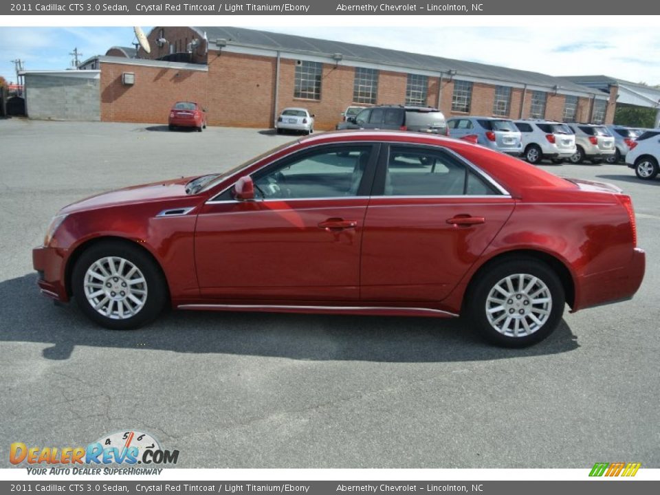 2011 Cadillac CTS 3.0 Sedan Crystal Red Tintcoat / Light Titanium/Ebony Photo #3
