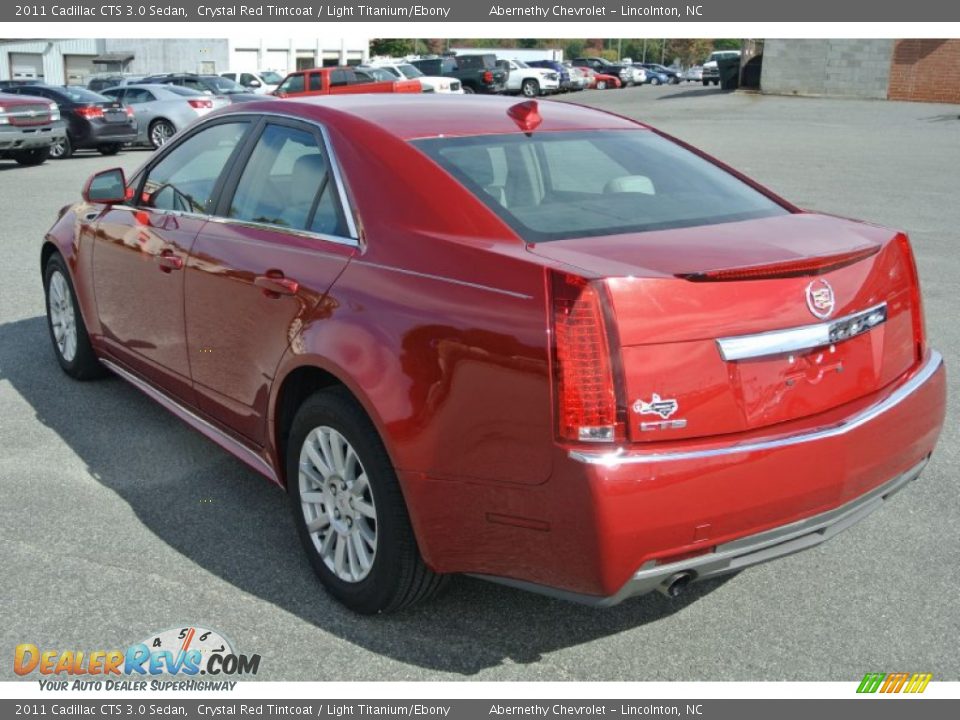 2011 Cadillac CTS 3.0 Sedan Crystal Red Tintcoat / Light Titanium/Ebony Photo #4