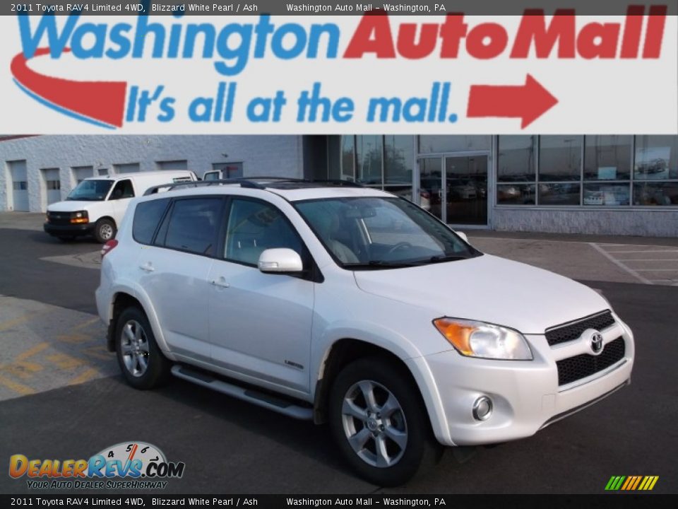 2011 Toyota RAV4 Limited 4WD Blizzard White Pearl / Ash Photo #1