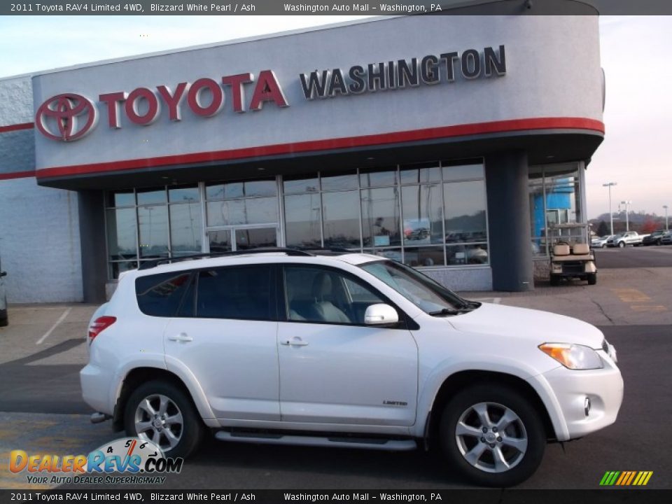 2011 Toyota RAV4 Limited 4WD Blizzard White Pearl / Ash Photo #2