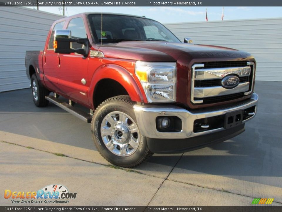 2015 Ford F250 Super Duty King Ranch Crew Cab 4x4 Bronze Fire / Adobe Photo #2