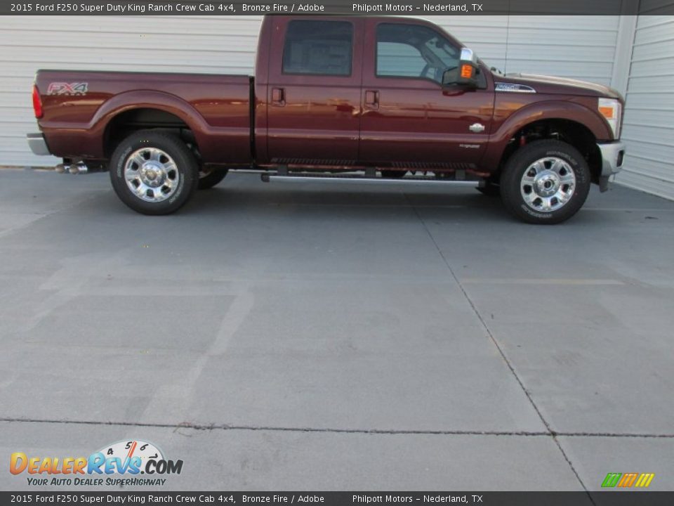 2015 Ford F250 Super Duty King Ranch Crew Cab 4x4 Bronze Fire / Adobe Photo #3