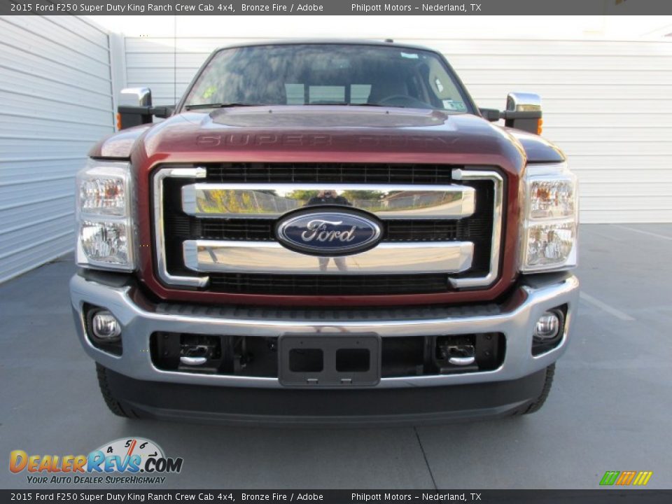 2015 Ford F250 Super Duty King Ranch Crew Cab 4x4 Bronze Fire / Adobe Photo #8