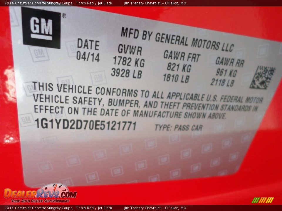 2014 Chevrolet Corvette Stingray Coupe Torch Red / Jet Black Photo #34