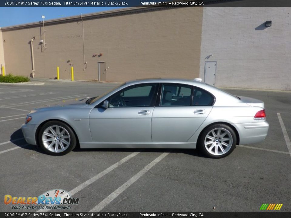 2006 BMW 7 Series 750i Sedan Titanium Silver Metallic / Black/Black Photo #2