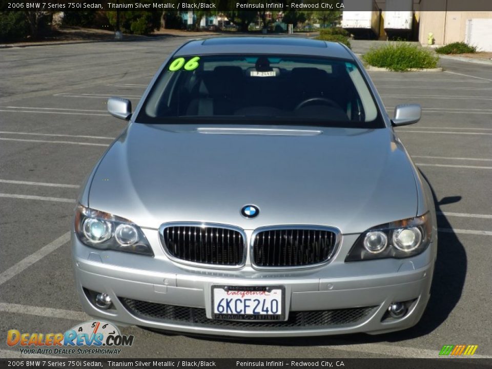 2006 BMW 7 Series 750i Sedan Titanium Silver Metallic / Black/Black Photo #9