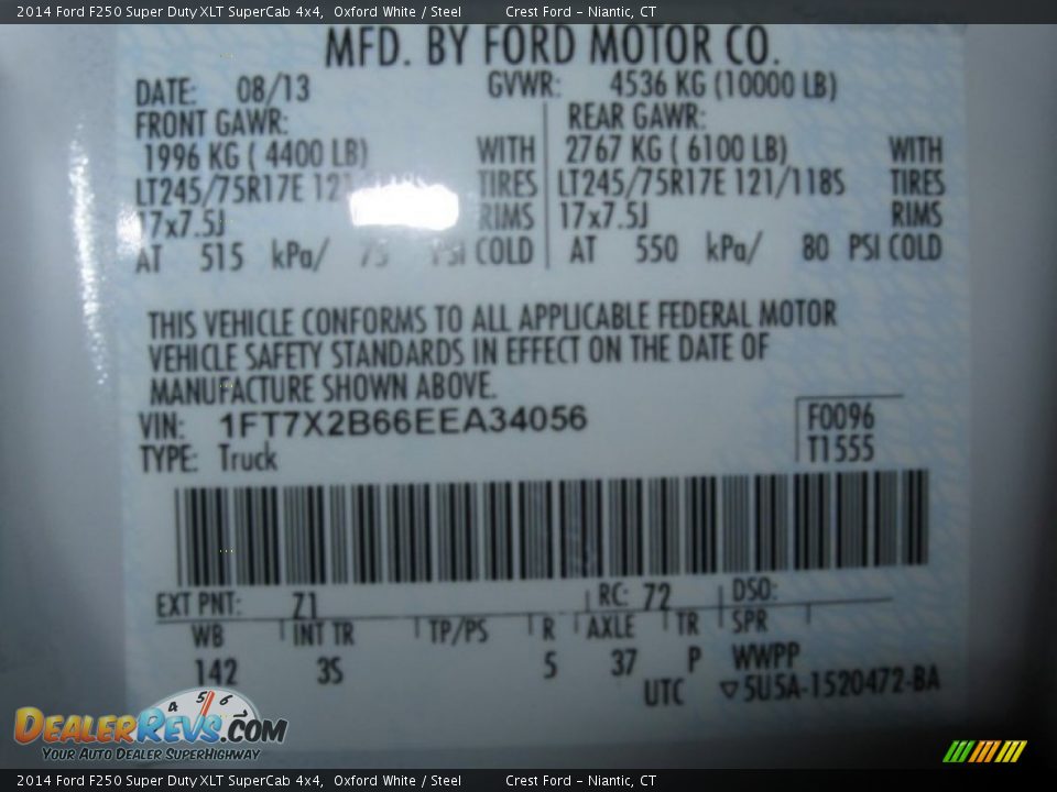 2014 Ford F250 Super Duty XLT SuperCab 4x4 Oxford White / Steel Photo #14