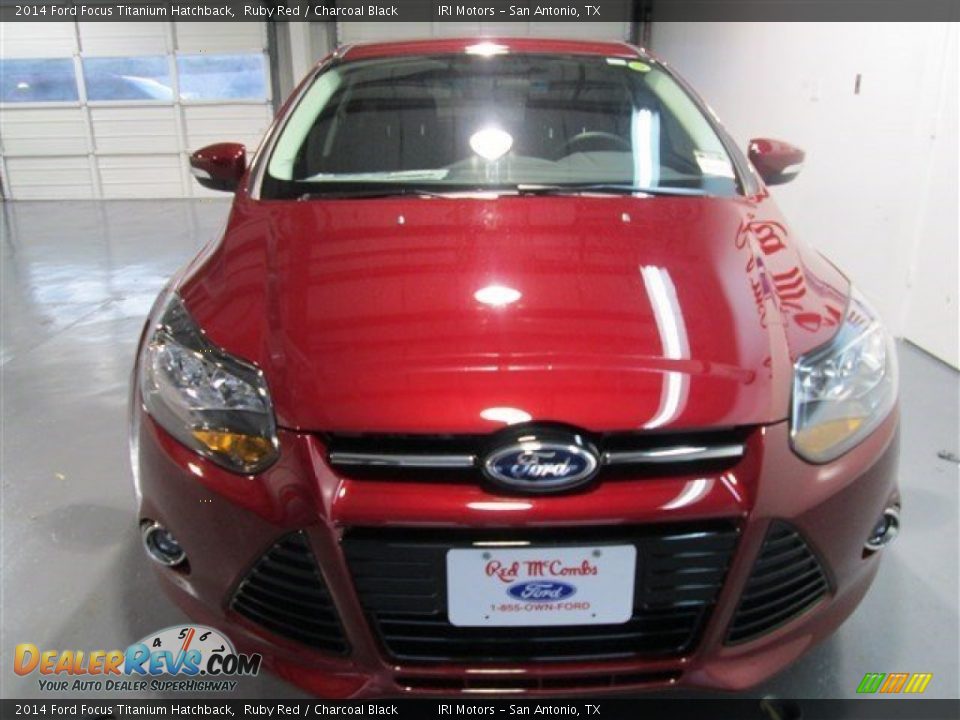 2014 Ford Focus Titanium Hatchback Ruby Red / Charcoal Black Photo #2