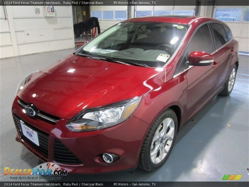 2014 Ford Focus Titanium Hatchback Ruby Red / Charcoal Black Photo #3