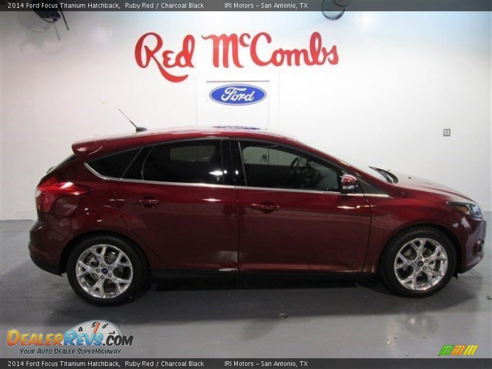 2014 Ford Focus Titanium Hatchback Ruby Red / Charcoal Black Photo #8