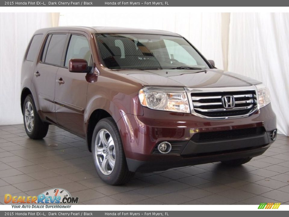 2015 Honda Pilot EX-L Dark Cherry Pearl / Black Photo #2