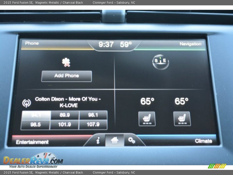 2015 Ford Fusion SE Magnetic Metallic / Charcoal Black Photo #12