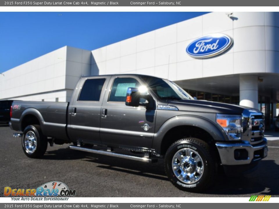 2015 Ford F350 Super Duty Lariat Crew Cab 4x4 Magnetic / Black Photo #1