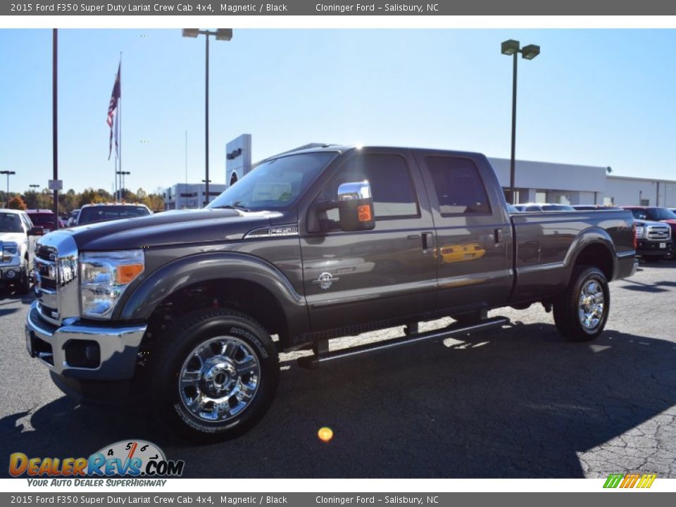 2015 Ford F350 Super Duty Lariat Crew Cab 4x4 Magnetic / Black Photo #3