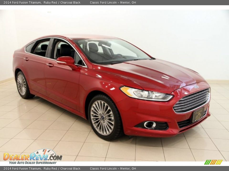 2014 Ford Fusion Titanium Ruby Red / Charcoal Black Photo #1
