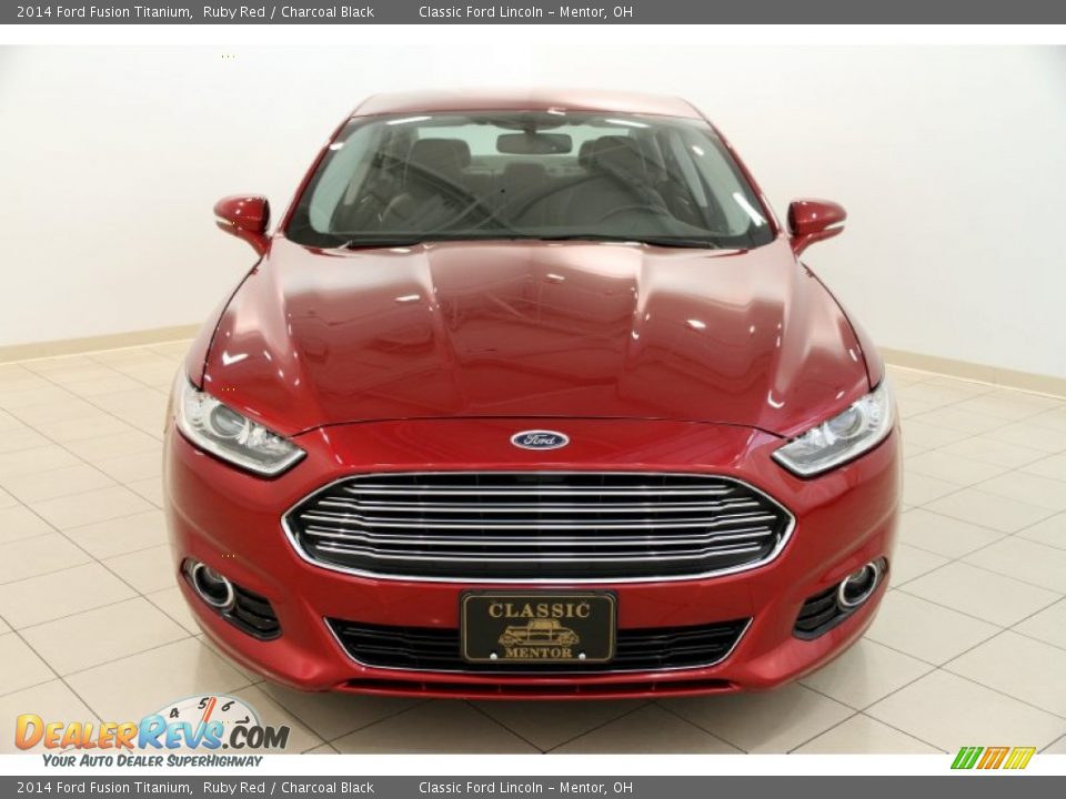 2014 Ford Fusion Titanium Ruby Red / Charcoal Black Photo #2