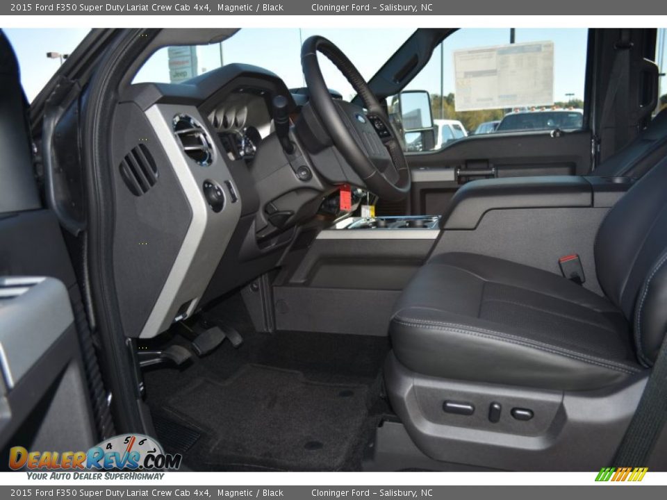 2015 Ford F350 Super Duty Lariat Crew Cab 4x4 Magnetic / Black Photo #6