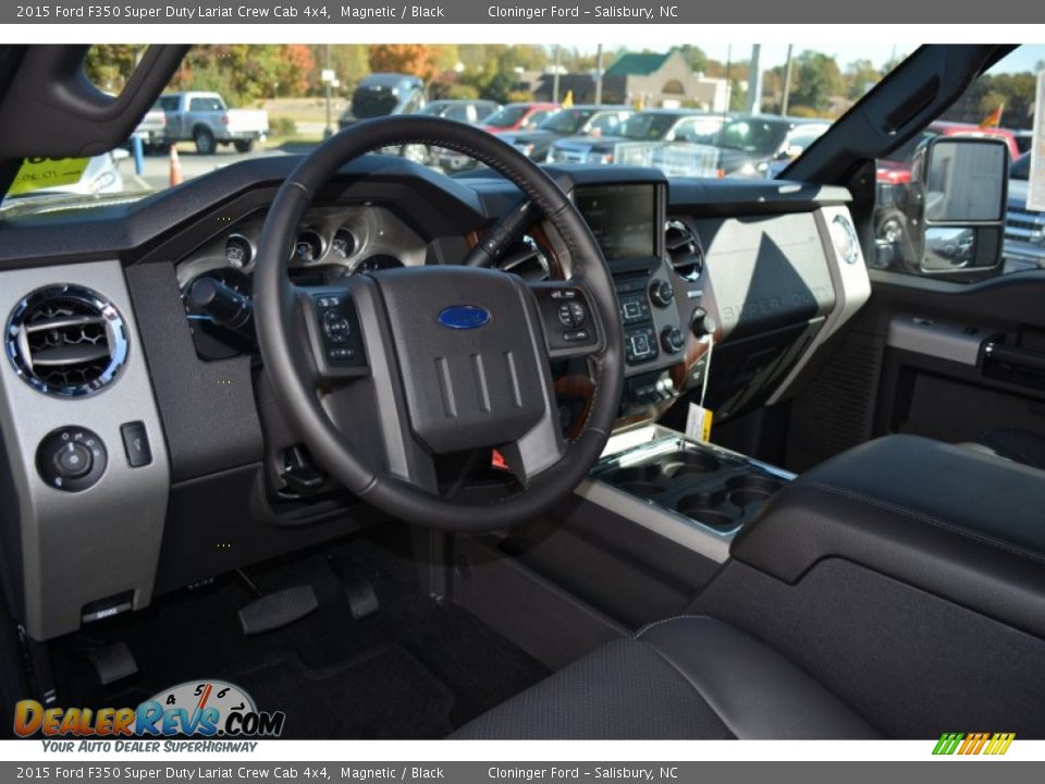 2015 Ford F350 Super Duty Lariat Crew Cab 4x4 Magnetic / Black Photo #7