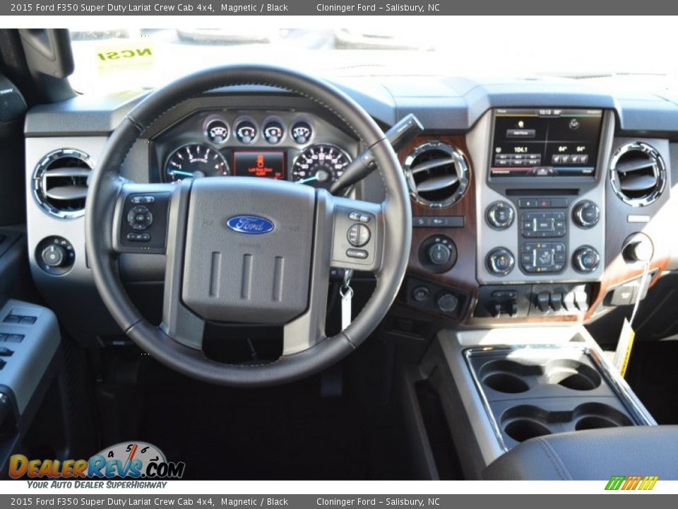 2015 Ford F350 Super Duty Lariat Crew Cab 4x4 Magnetic / Black Photo #12