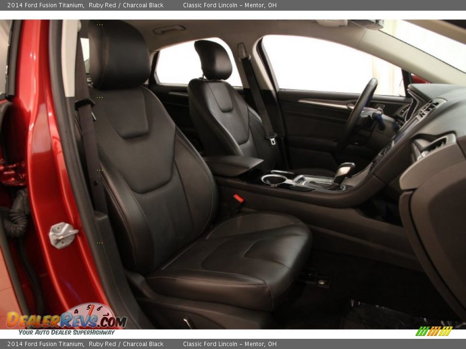 2014 Ford Fusion Titanium Ruby Red / Charcoal Black Photo #29
